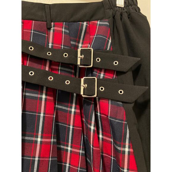 Tartan Plaid High Waisted A Line Buckle Mini Skirt NWOT Size XXL - Picture 3 of 7